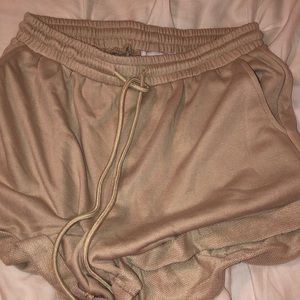 Princess Polly Tan Drawstring Sweatshorts